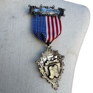 Antique 1908 Masonic Sterling Silver Medal Murree Pindi Station Lodge 2031 GLE